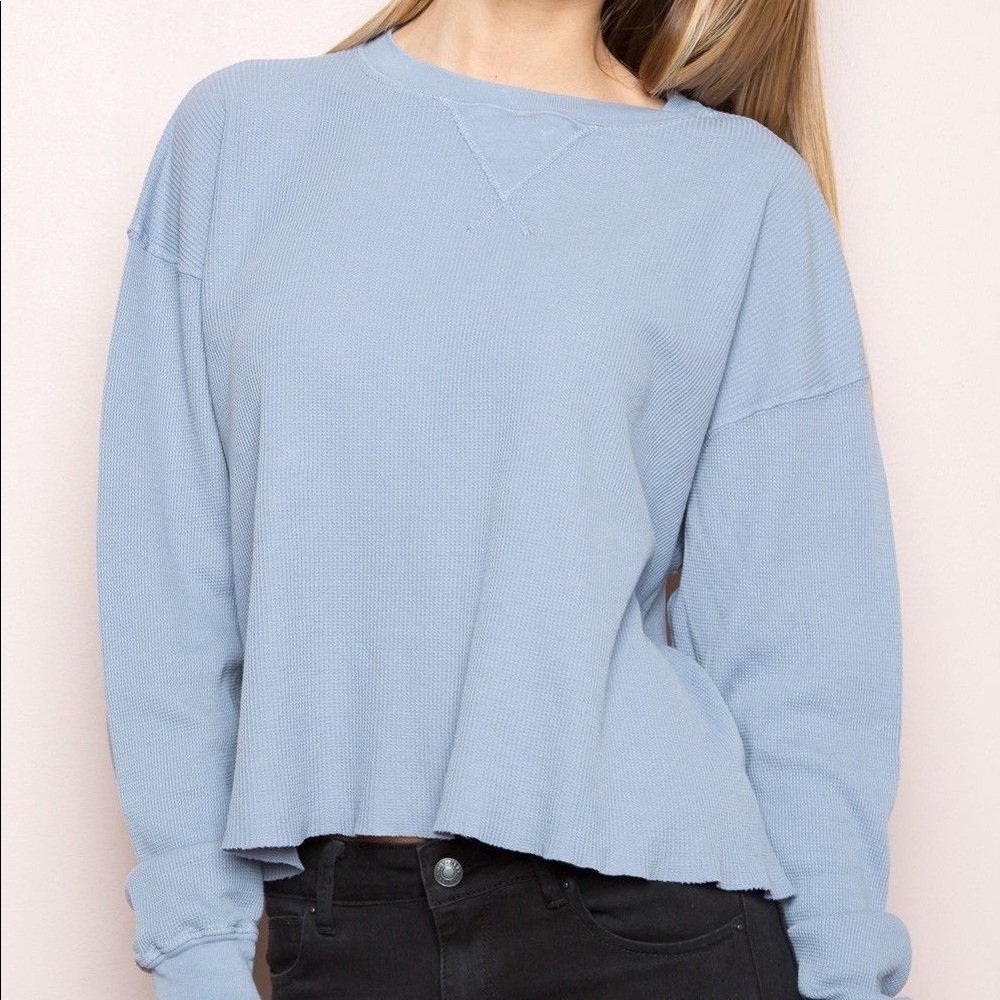 COPY - blue brandy melville waffle long sleeve